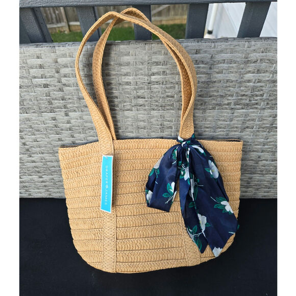 Draper James Handbags - Draper James Everyday Straw Bag Scarf NWT